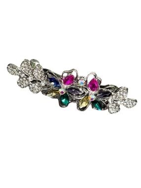 Multicolor Crystal Flower Hair Barrette FINAL PRICE DROP